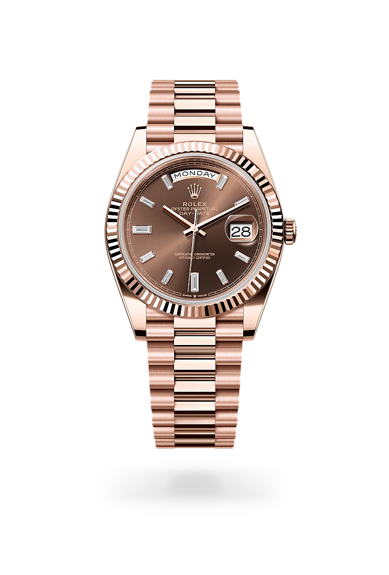 rolex day-date in 18 ct everose gold, m228235-0003 - Date & Time