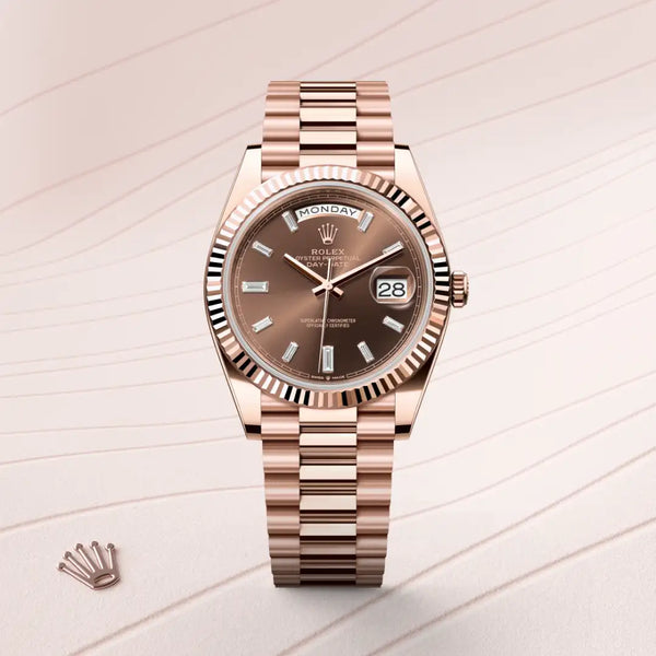 rolex day-date in 18 ct everose gold, m228235-0003 - Date & Time