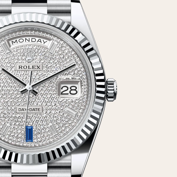 rolex day-date in platinum, m228236-0009 - Date & Time