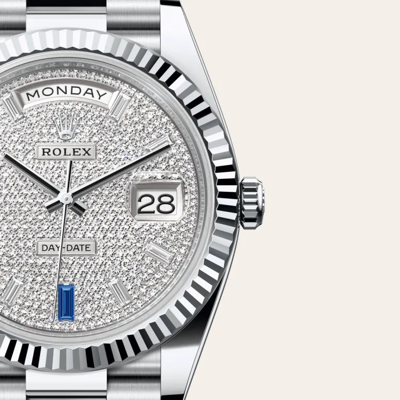 rolex day-date in platinum, m228236-0009 - Date & Time