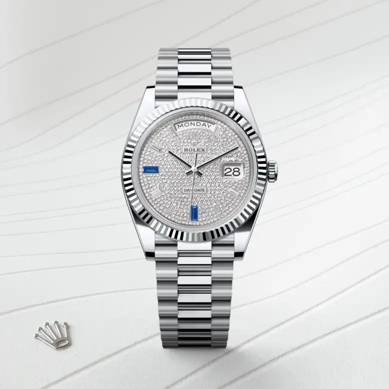 rolex day-date in platinum, m228236-0009 - Date & Time