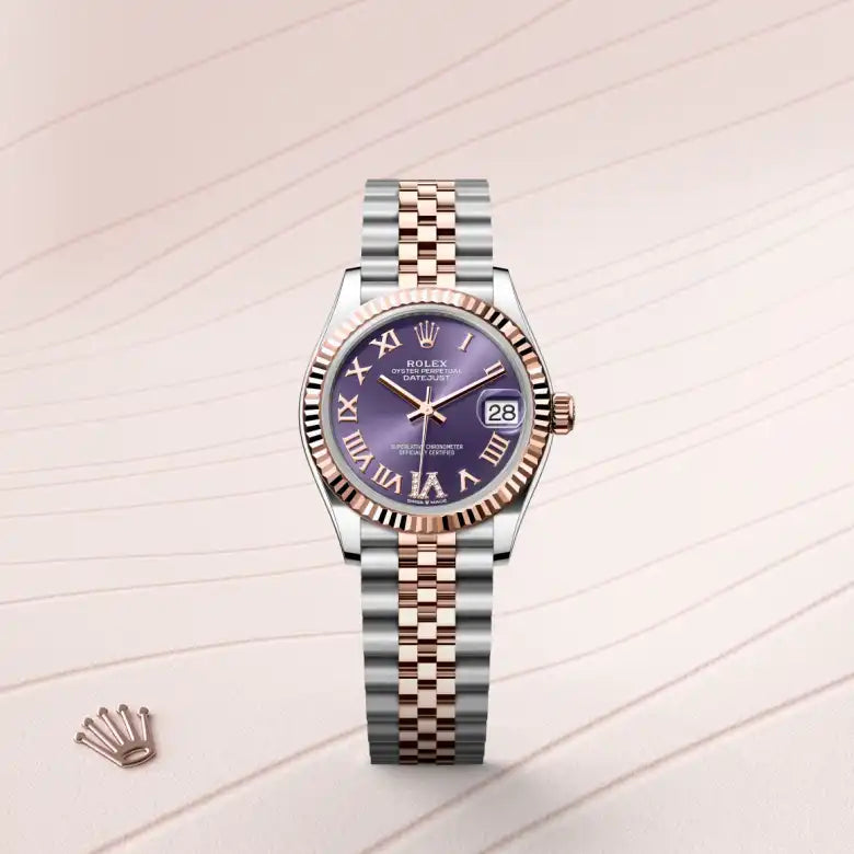 rolex datejust in everose rolesor - combination of oystersteel and everose gold, m278271-0020 - Date & Time