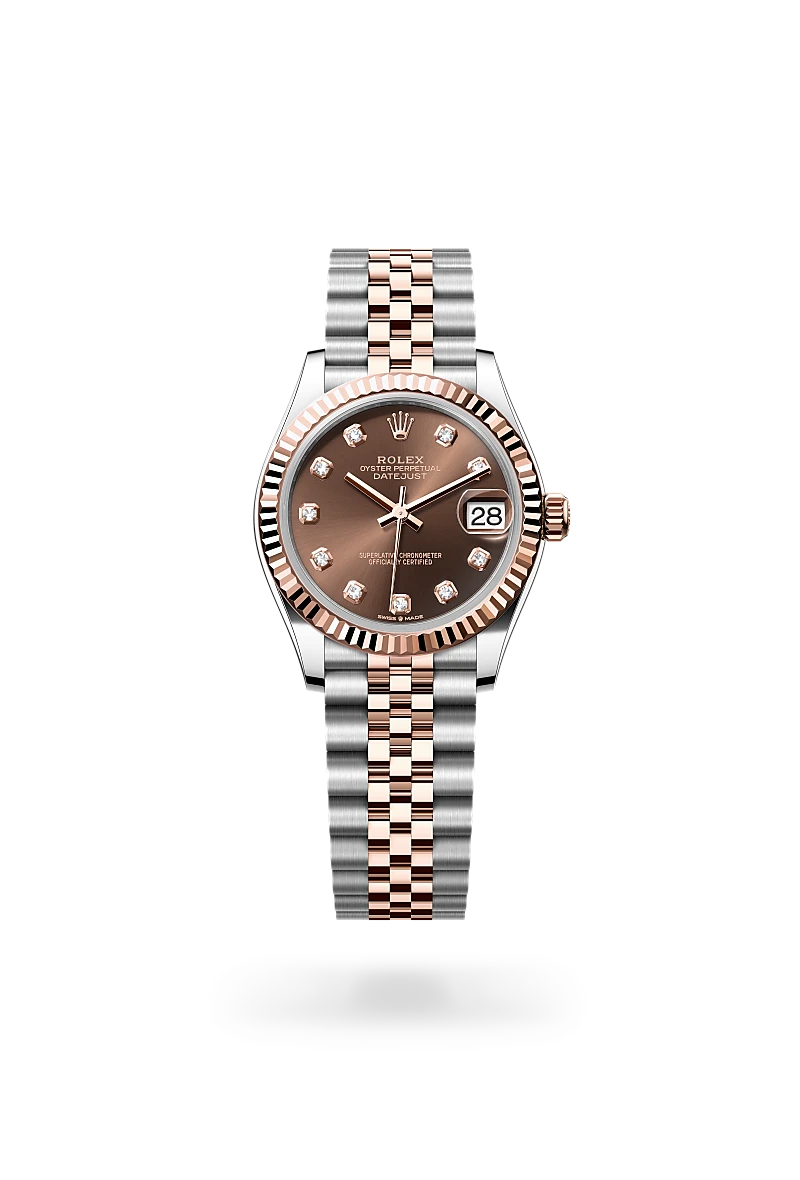 rolex datejust in everose rolesor - combination of oystersteel and everose gold, m278271-0028 - Date & Time