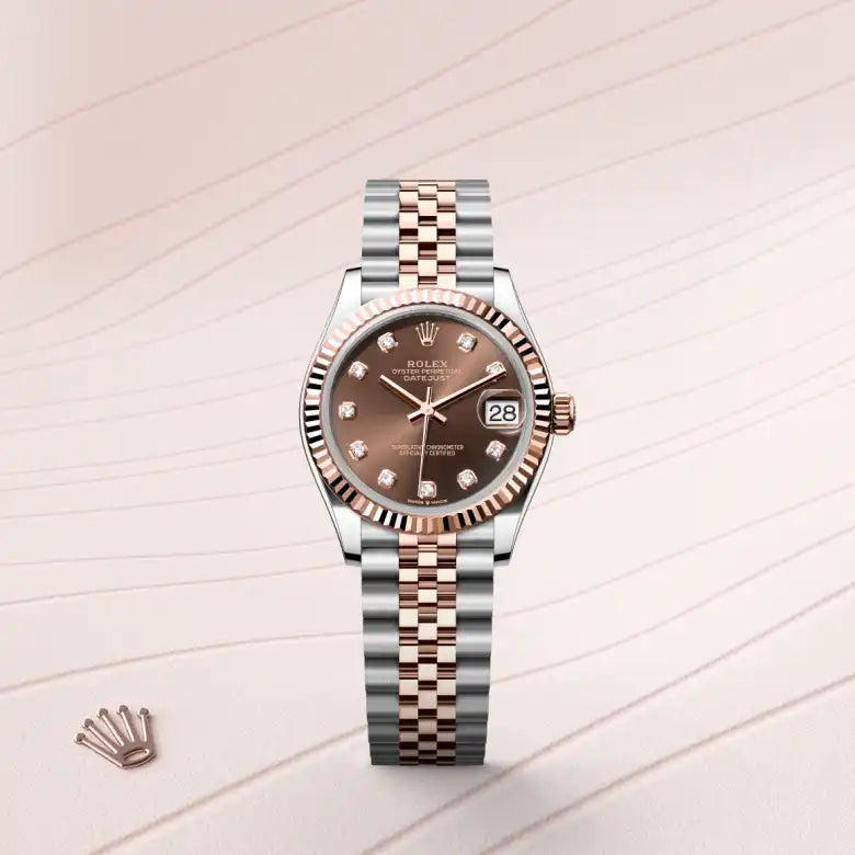 rolex datejust in everose rolesor - combination of oystersteel and everose gold, m278271-0028 - Date & Time