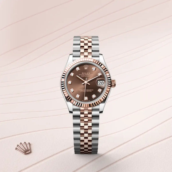 rolex datejust in everose rolesor - combination of oystersteel and everose gold, m278271-0028 - Date & Time