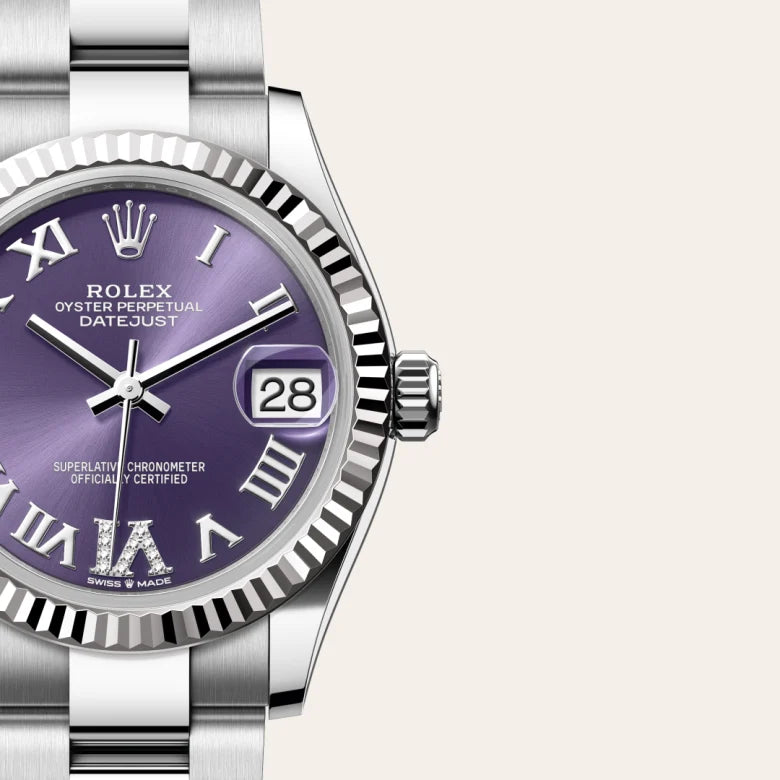 rolex datejust in white rolesor - combination of oystersteel and white gold, m278274-0025 - Date & Time
