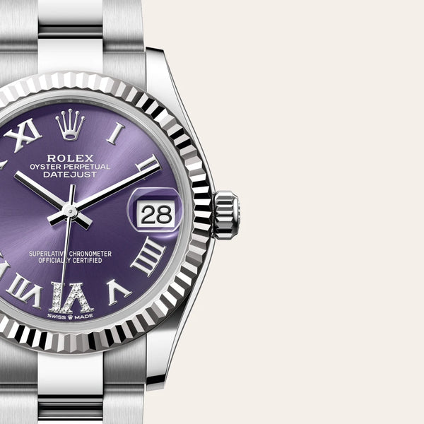rolex datejust in white rolesor - combination of oystersteel and white gold, m278274-0025 - Date & Time