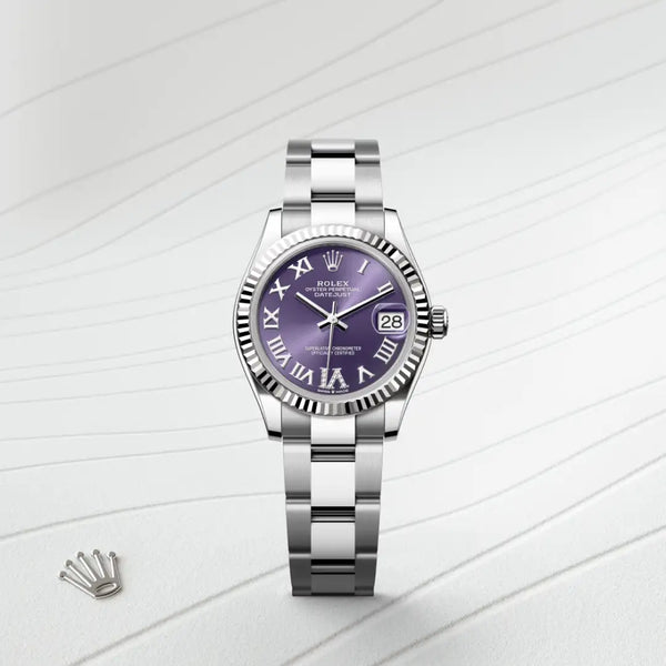 rolex datejust in white rolesor - combination of oystersteel and white gold, m278274-0025 - Date & Time