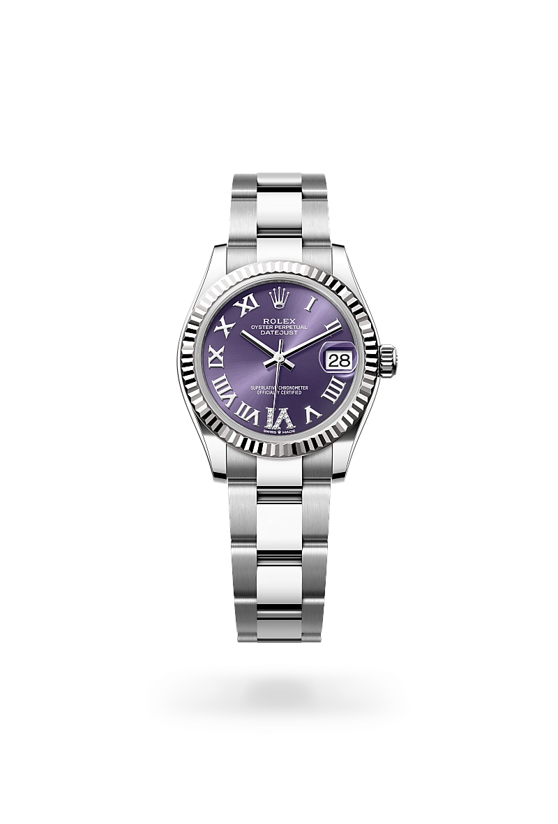 rolex datejust in white rolesor - combination of oystersteel and white gold, m278274-0025 - Date & Time