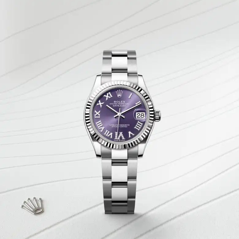 rolex datejust in white rolesor - combination of oystersteel and white gold, m278274-0025 - Date & Time