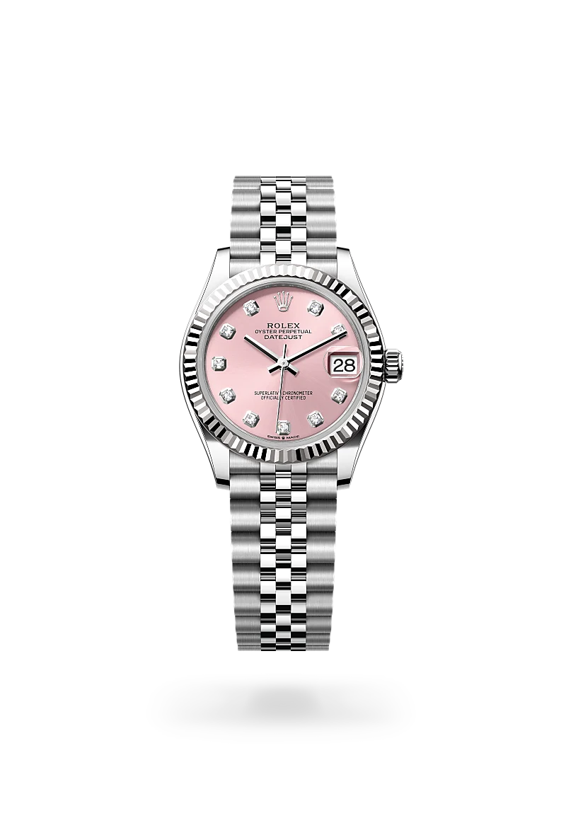rolex datejust in white rolesor - combination of oystersteel and white gold, m278274-0032 - Date & Time