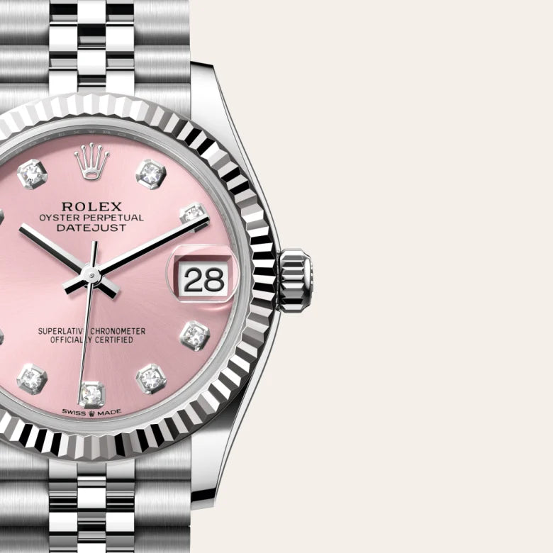 rolex datejust in white rolesor - combination of oystersteel and white gold, m278274-0032 - Date & Time