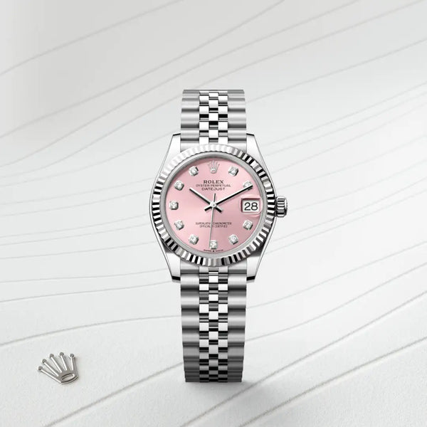 rolex datejust in white rolesor - combination of oystersteel and white gold, m278274-0032 - Date & Time