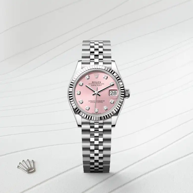 rolex datejust in white rolesor - combination of oystersteel and white gold, m278274-0032 - Date & Time