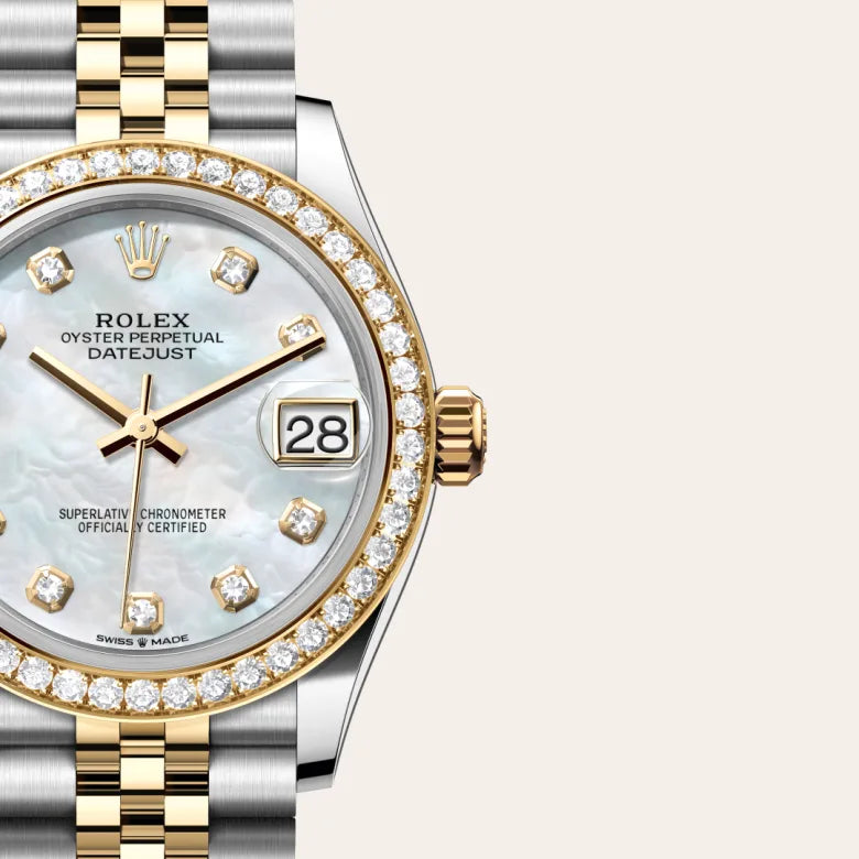 rolex datejust in yellow rolesor - combination of oystersteel and yellow gold, m278383rbr-0028 - Date & Time
