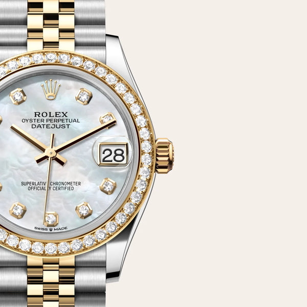 rolex datejust in yellow rolesor - combination of oystersteel and yellow gold, m278383rbr-0028 - Date & Time