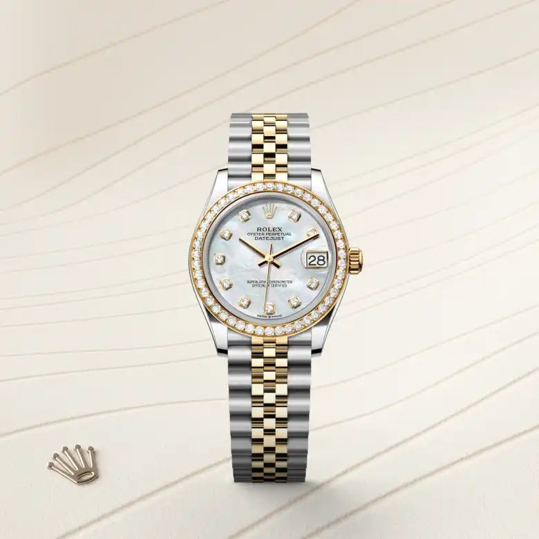 rolex datejust in yellow rolesor - combination of oystersteel and yellow gold, m278383rbr-0028 - Date & Time