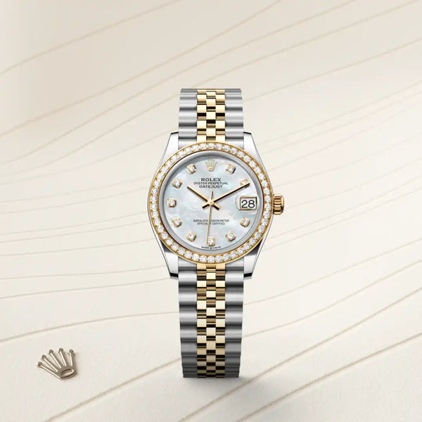 rolex datejust in yellow rolesor - combination of oystersteel and yellow gold, m278383rbr-0028 - Date & Time