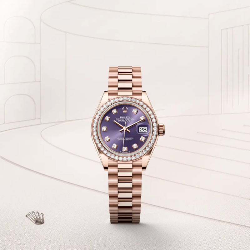 rolex lady-datejust in 18 ct everose gold, m279135rbr-0020 - Date & Time