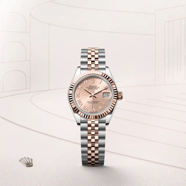 rolex lady-datejust in everose rolesor - combination of oystersteel and everose gold, m279171-0025 - Date & Time