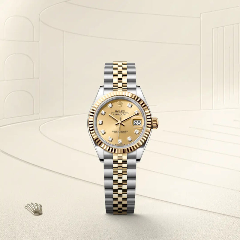 rolex lady-datejust in yellow rolesor - combination of oystersteel and yellow gold, m279173-0011 - Date & Time