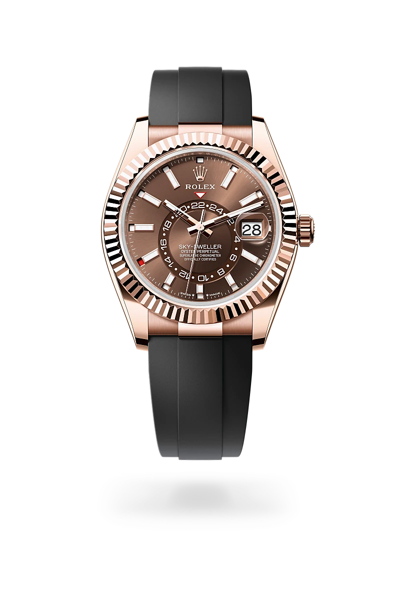 rolex sky-dweller in 18 ct everose gold, m336235-0002 - Date & Time
