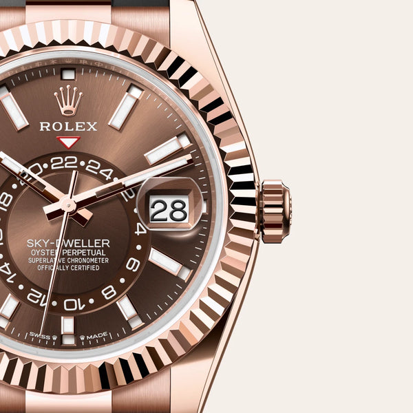 rolex sky-dweller in 18 ct everose gold, m336235-0002 - Date & Time