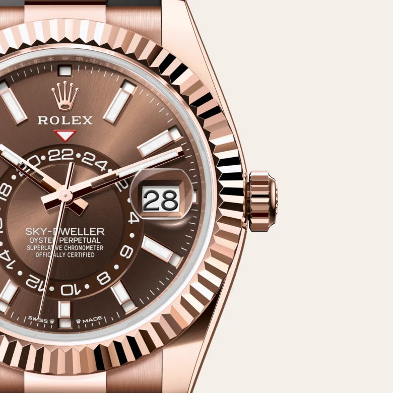 rolex sky-dweller in 18 ct everose gold, m336235-0002 - Date & Time