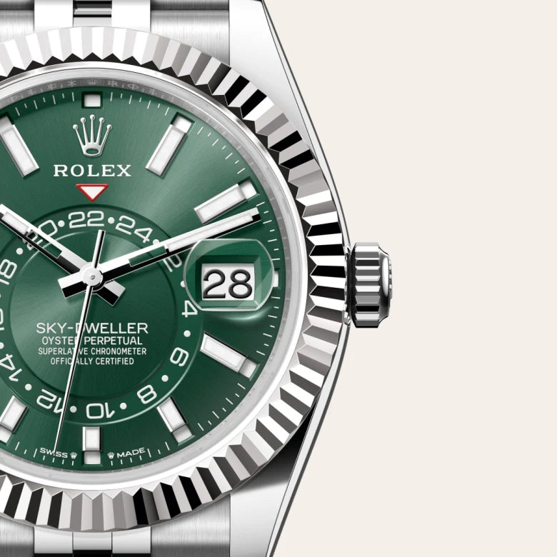 rolex sky-dweller in white rolesor - combination of oystersteel and white gold, m336934-0002 - Date & Time