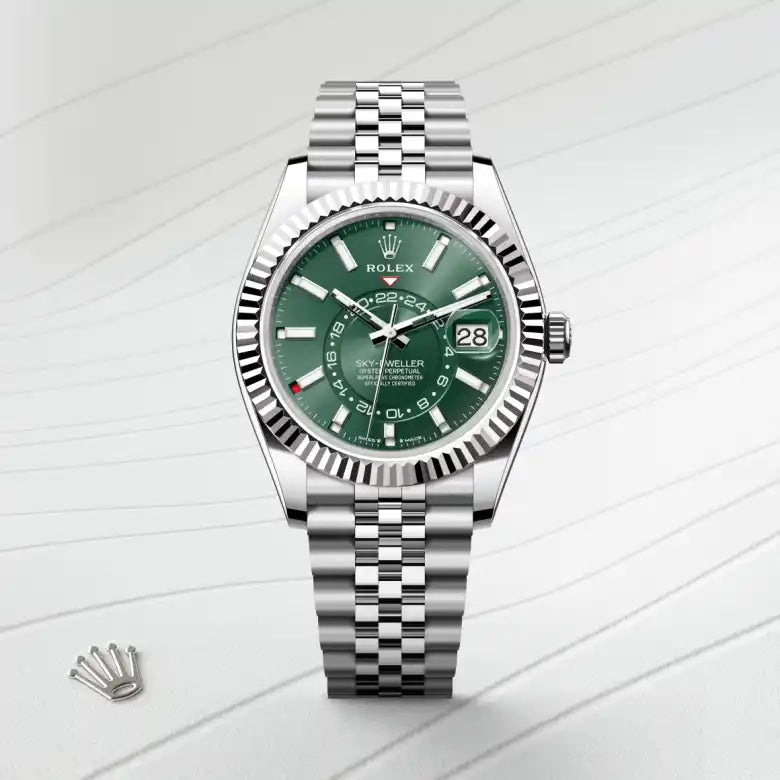 rolex sky-dweller in white rolesor - combination of oystersteel and white gold, m336934-0002 - Date & Time