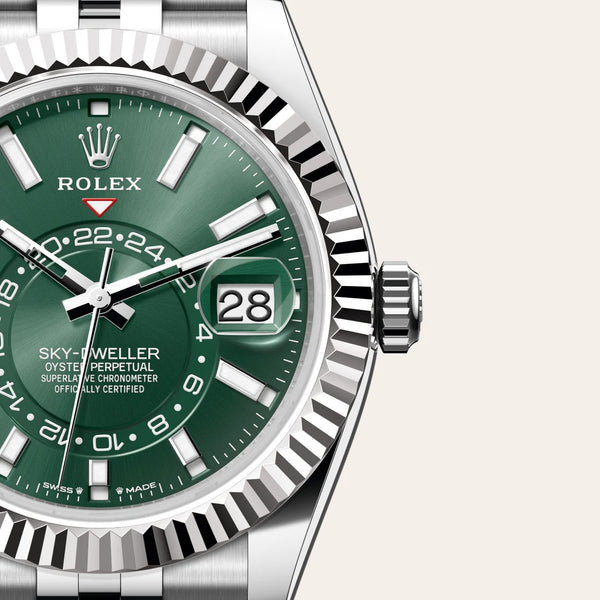 rolex sky-dweller in white rolesor - combination of oystersteel and white gold, m336934-0002 - Date & Time