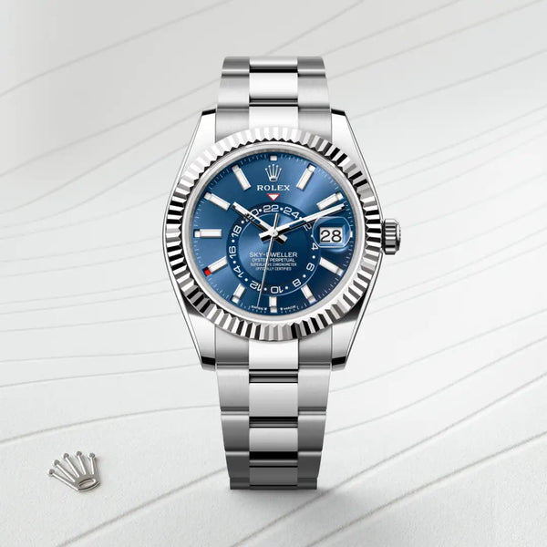 rolex sky-dweller in white rolesor - combination of oystersteel and white gold, m336934-0005 - Date & Time