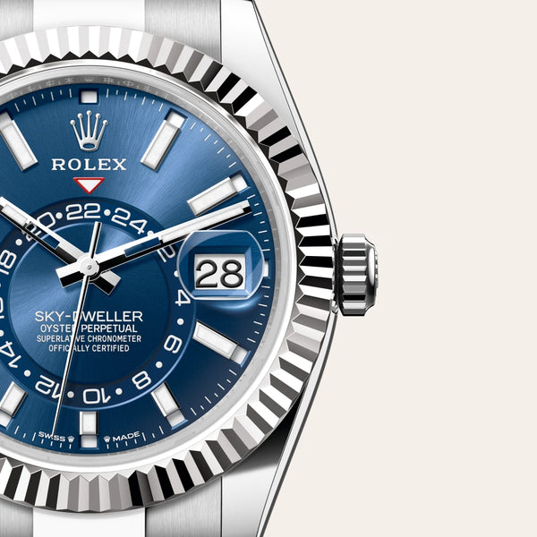 rolex sky-dweller in white rolesor - combination of oystersteel and white gold, m336934-0005 - Date & Time