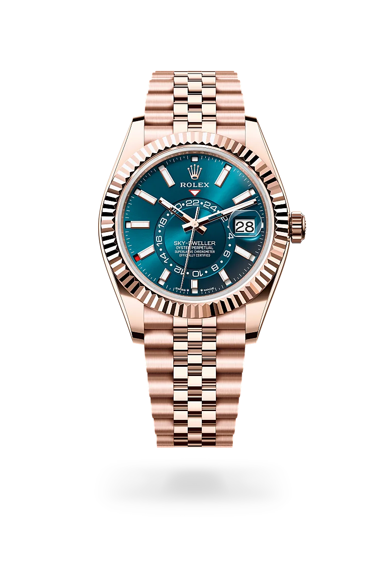 rolex sky-dweller in 18 ct everose gold, m336935-0005 - Date & Time