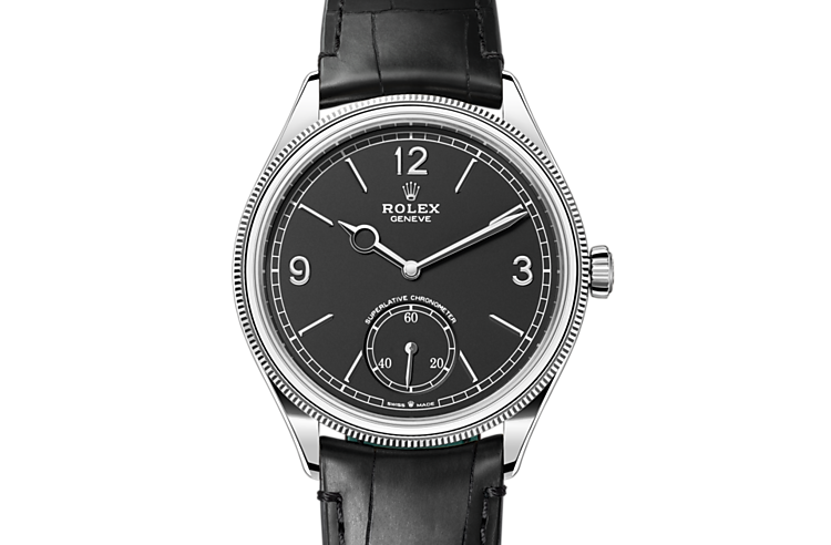 Rolex 1908 in Matt black alligator leather, M52509-0002 | Date & Time