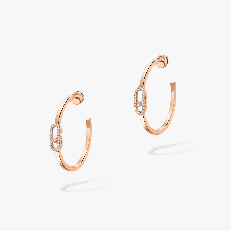 Pink Gold Diamond Earrings