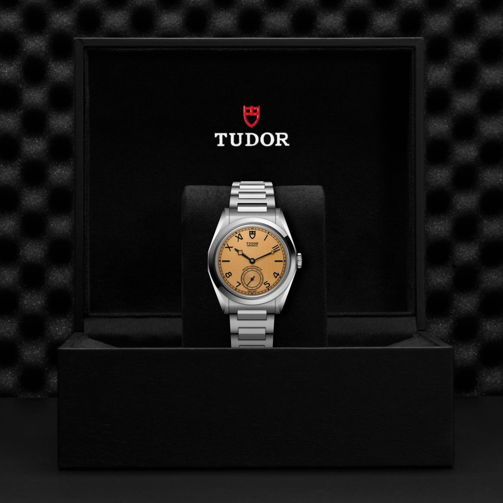 Tudor watch in its presentation box