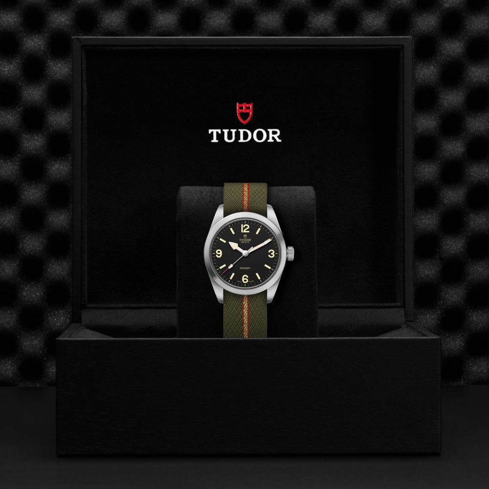 Tudor watch in its presentation box