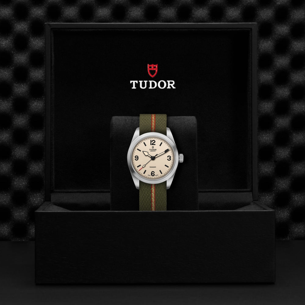 Tudor watch in its presentation box